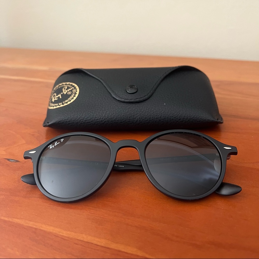 Ray-Ban Liteforce Polarized Black Round Sunglasses